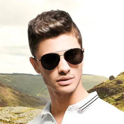 Óculos de sol tipo aviador para homens, mais novo óculos de sol da moda, atacado, marca personalizada, logotipo