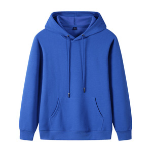 纯棉红色运动制服连帽衫定制长袖工作服带连帽衫针织面料纯色空白设计连帽衫