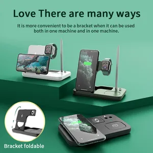 New Arrival Foldable 4 in 1 15W <strong>IQ</strong> Fast <strong>Charger</strong> Dock Mobile Phone Wireless <strong>Charger</strong> Bracket Smart Watch <strong>Charger</strong> - Product Image 4