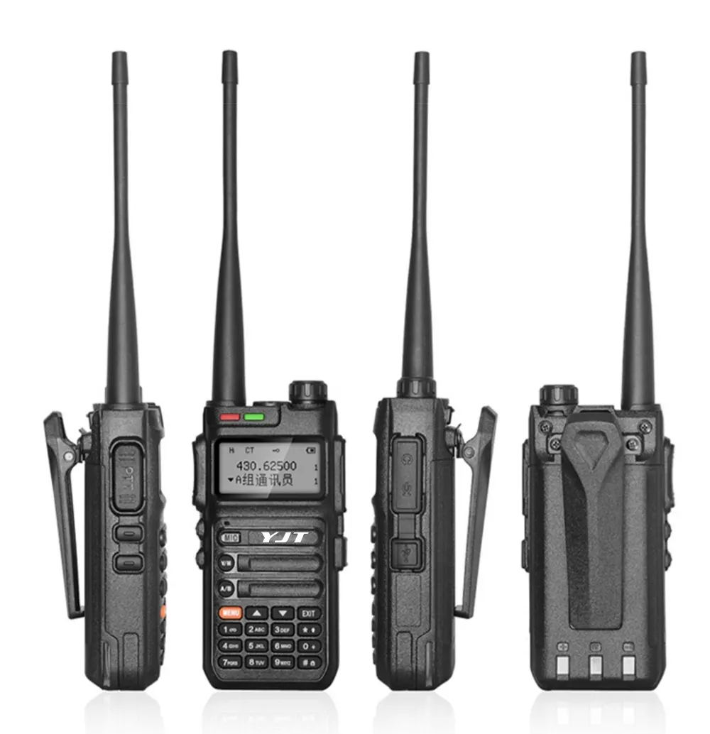 5W Lanterna Micro USB UV-8F Plus Amador Rádio Ham VHF UHF Walkie Talkie Caça Receptor Lange Reichweite KU12068