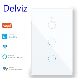 Delviz 120*72mm beyaz kristal cam panel, Google Alexa ev WiFi Tuya APP akıllı kontrol, duvar işık dokunmatik WIFI güç anahtarı - Product Image 4