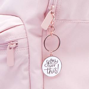 Metal Enamel <strong>Key</strong> Chain Round Circle Keyring Custom <strong>Cartoon</strong> Motivational Soft Enamel Pin Keychain <strong>Key</strong> Ring Word Letter Keychains - Product Image 4