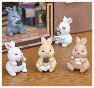 Resin <strong>Art</strong> Products Collectible Statue Manufacturer <strong>Cute</strong> <strong>3D</strong> Cartoon Rabbit Bear Miniature Animal Toys for Children Small Figurine - Product Image 2
