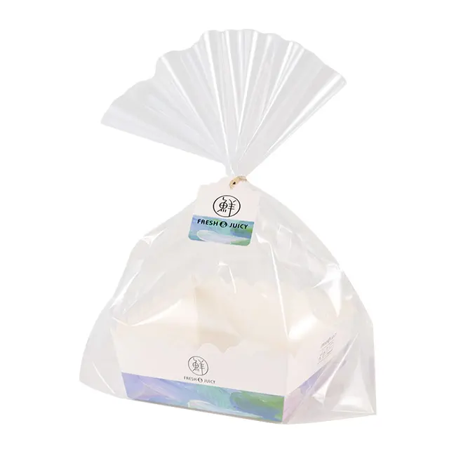 Bolsa de alambre transparente sellada, caja de papel, Croissant, embalaje de color personalizado, umami Flavor -03