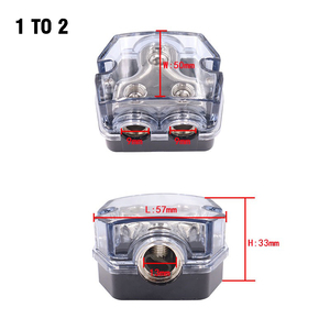 1X0 Gauge in / 2X4 Gauge Out 2 Way Power Distribution Ground <strong>Distributor</strong> Block for Car Audio Amplifier Splitter - Product Image 4