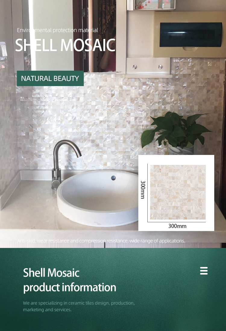 Mother Of Pearl Cubic Design White Shell Mosaic For Bathroom Backsplash Shower Mosaic