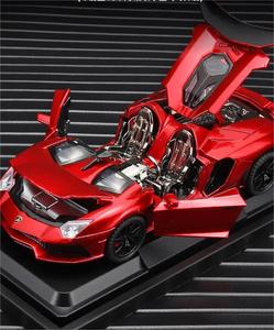 Cabrio spor araba 1:32 Diecast Metal Model ses ve ışık geri çekin oyuncak tekerlekler hediye ile çocuk ölçekli Model arabalar için - Product Image 3