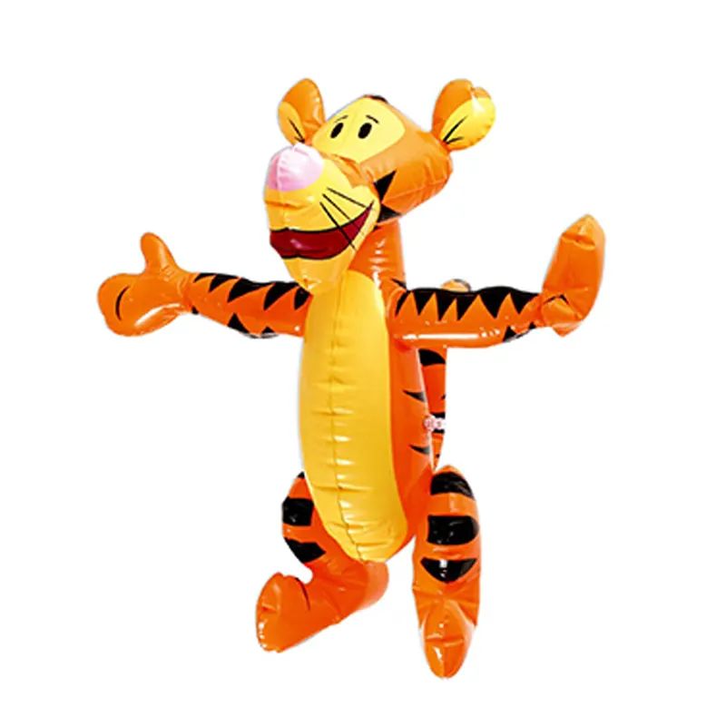子供のためのインフレータブルキャラクターおもちゃの虎PVC小さな爆破ビニールカスタマイズされた動物インフレータブル