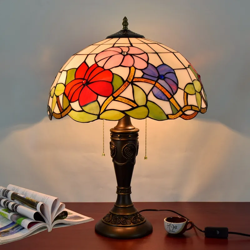 Customizable Modern Bedside Turkish Morocco Style Handmade Mosaic multicolor Glass Tiffany Table Lamp