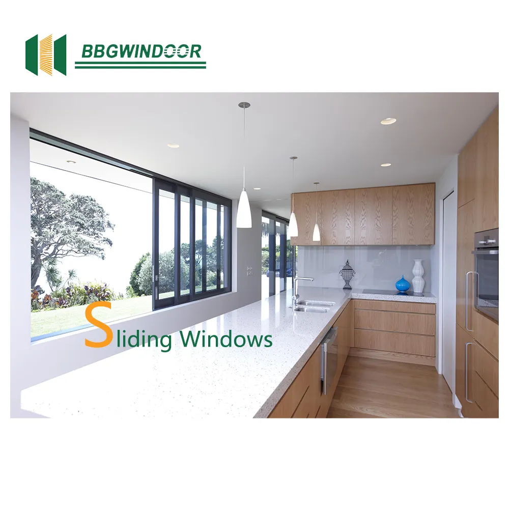 Lurliving diversifikasi kaca besar fleksibel, isolasi termal jendela geser pintu dan jendela kaca geser