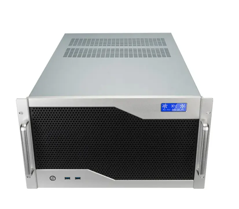 6U 19inch máy chủ công nghiệp Trường hợp với LCD cho EATX Mb 240 360 nước mát cho 4090