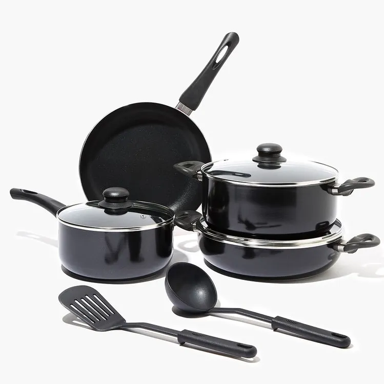 Articolo a buon mercato Fondo A Induzione Rivestimento Antiaderente 9pcs Da Cucina Lucido Pentole In Alluminio Set