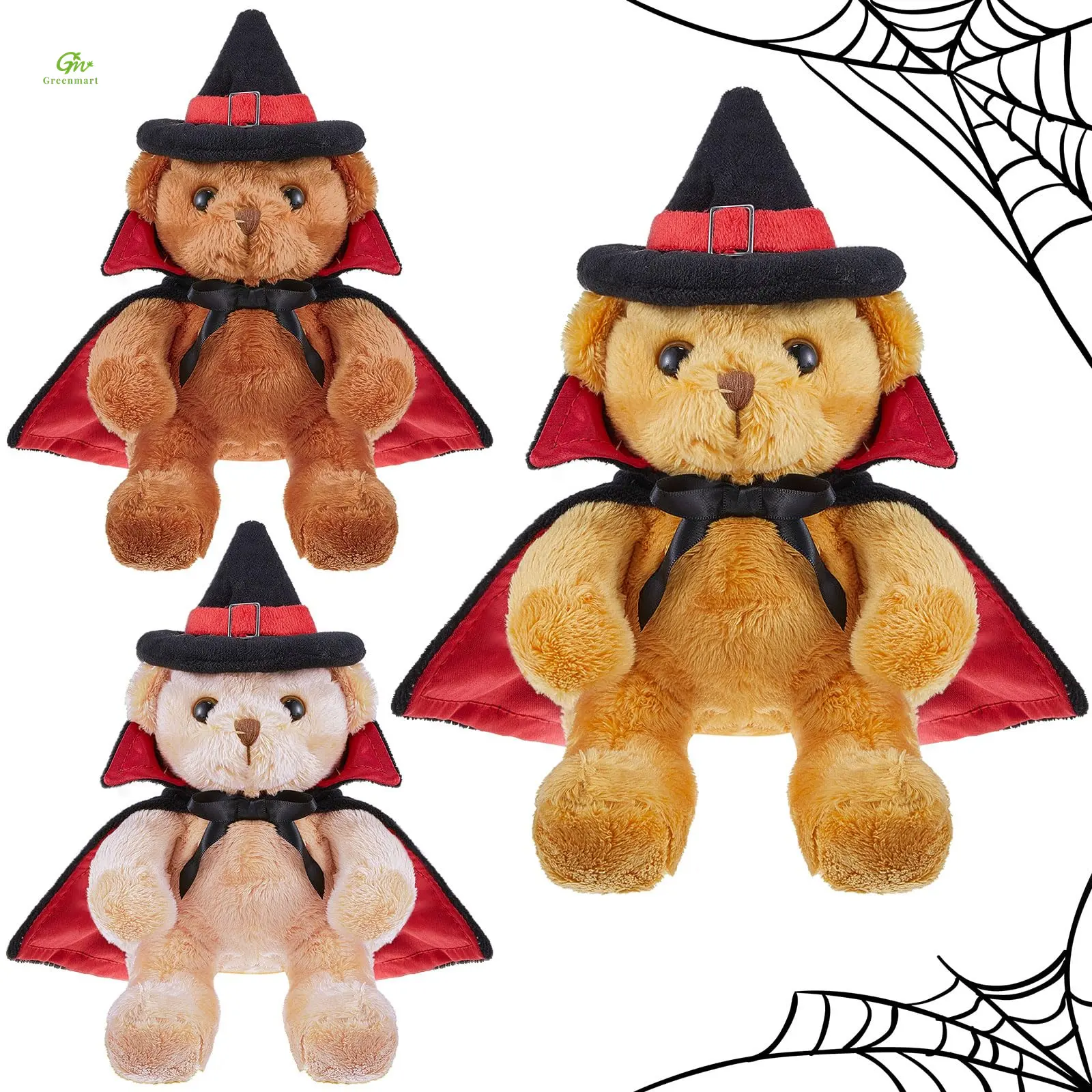 Greenmart Vente en gros Ours en peluche pour Halloween Ours en peluche en forme de citrouille Ours mignon en peluche Jouets personnalisés Ours en peluche doux en peluche