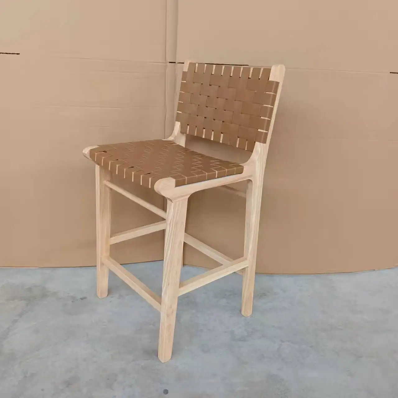 Taburete de madera de tejido nórdico moderno para exteriores, taburetes de pu para kitc hen, sillas altas personalizadas, venta al por mayor, 2022