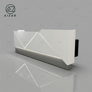Novo Design Elegante Branco Front Desk Contador Contador De Informações De Superfície Sólida para Hotel Clinic Office Bank School