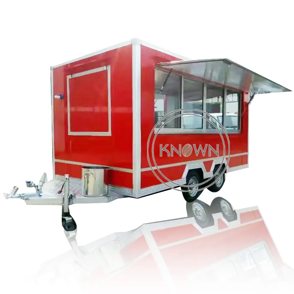 Fully Equipped Fast Food Trailer Mobile Food Cart for Sale Hot Dog Stainless Steel Coffee Catering Concession Vending Truck