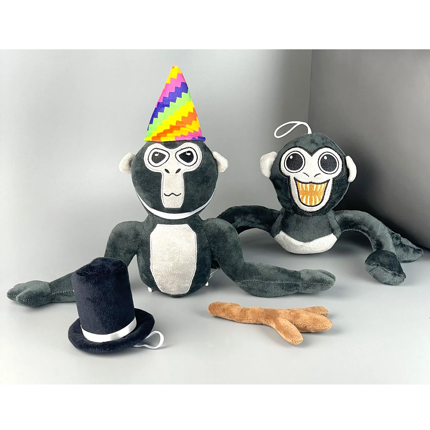 Nova tendência de brinquedo de pelúcia com chapéu de gorila gorila de pelúcia de macaco de gorila de 7.8"
