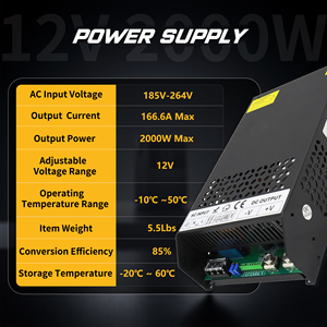 Maxpower发光二极管驱动器Rs-485通信交流DC工业开关电源12V 24V 166A 83A 2000W紫外光源 - Product Image 2