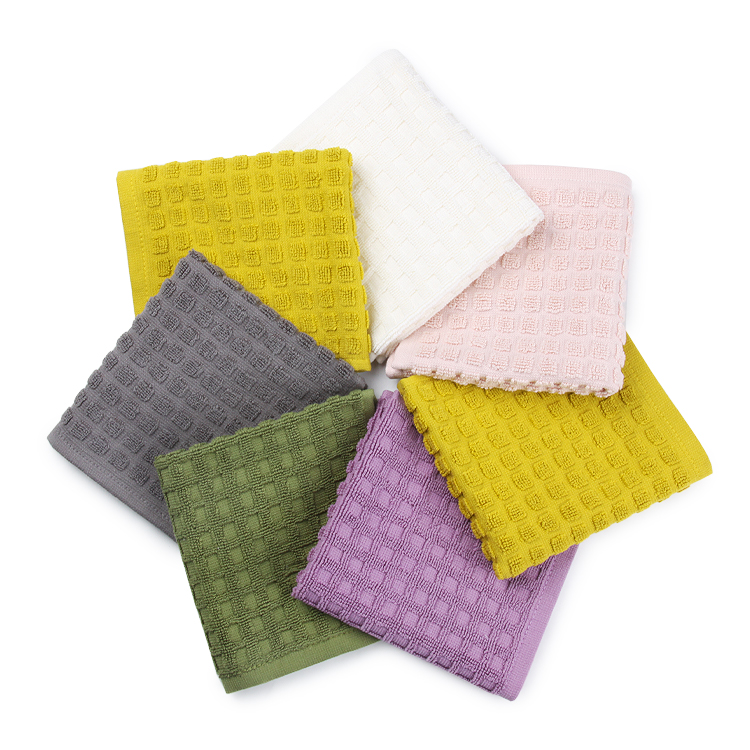 Wholesale waffle washcloth good absorption 100% cotton dish kitchen towels