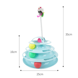 猫玩具室内猫互动4级塔轨道滚轮与弹簧鼠标滚动球 - Product Image 4