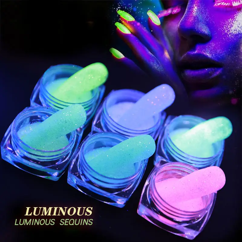 Gran oferta de polvo de uñas con purpurina láser luminosa, nuevo estilo, decoración de polvo de uñas para mujeres