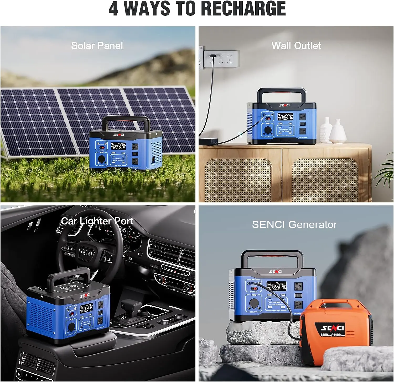 Portable Power Station 600W 509Wh 3 hours Fast Charge power generator USB output energy storage battery for RV camping