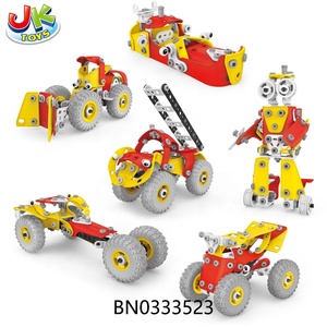 196PCS DIY 6合1积木套件，用于儿童自组装汽车机器人船其他茎玩具一套 - Product Image 1