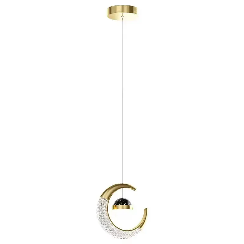 Nordic Luxury oro luna stella LED luci per soggiorno lampade a sospensione da comodino lampade a sospensione lampadario