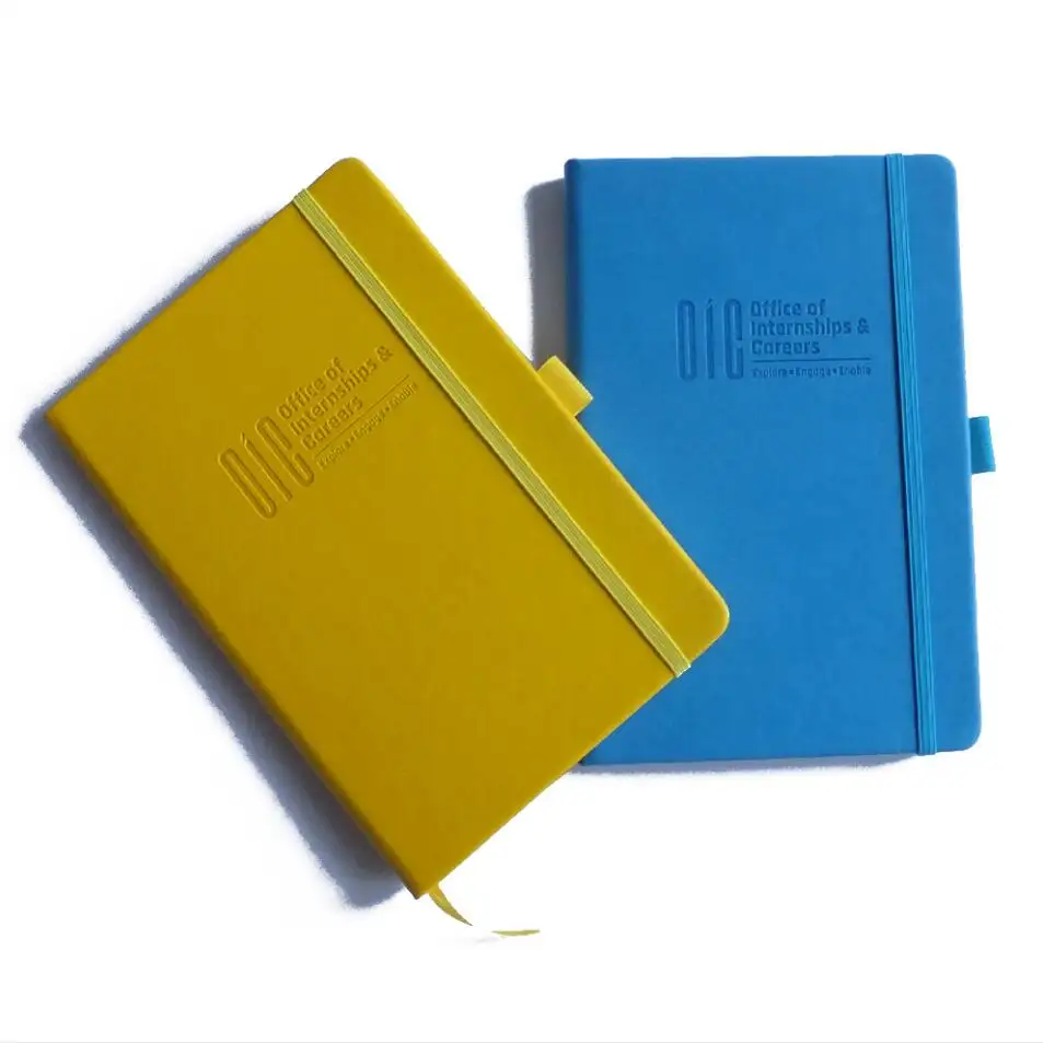 Klassieke Pu Leer Hardcover Dagboek 2021 Custom Print Notebook A5 Roze Zwart Cover Voor Business