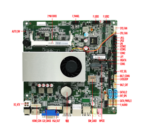 Elsky I5マザーボードミニItxコアI5-5200UスマートファンVGA 1HDMI LVDS/EDP 3画面ディスプレイPOS用オールインワンPC