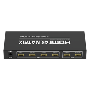 4K para HDMI 4x2 Matrix Switcher 4 Entrada 2 Salida para HDMI Switch Splitter con IR S/PDIF Divisores y convertidores de video