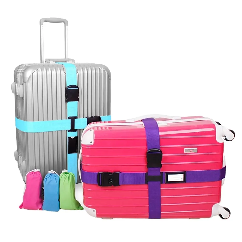 Cinghia per bagagli da viaggio stampata in serie con Logo personalizzato cinghia per bagagli in Nylon personalizzata