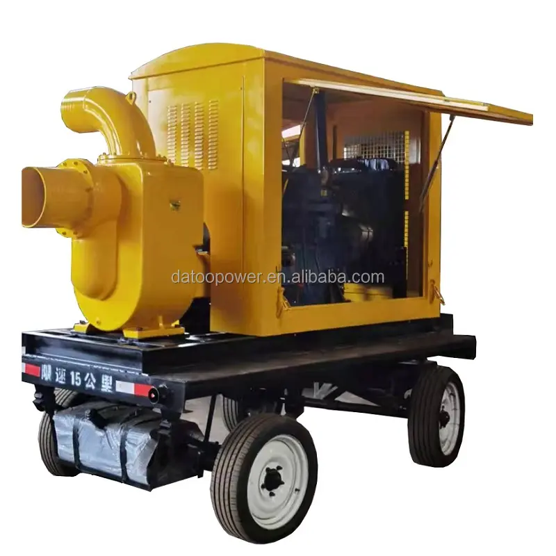 Mesin Diesel portabel pompa air limbah cetak mandiri mesin Diesel dengan Trailer