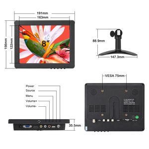 8 Inch <strong>Monitor</strong> Built-in Speaker PC Desktop Use 60Hz 1024x768 Resolution Display Portable 4:3 LCD Mini HD Color <strong>Video</strong> Screen - Product Image 2