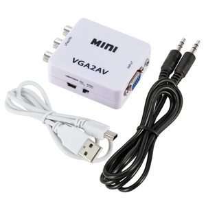 Adaptador convertidor Mini VGA a AV RCA, 3,5mm, compatible con Audio HD, 1080P, VGA2AV, RCA, convertidor de PC a TV, ordenador HD a TV - Product Image 6
