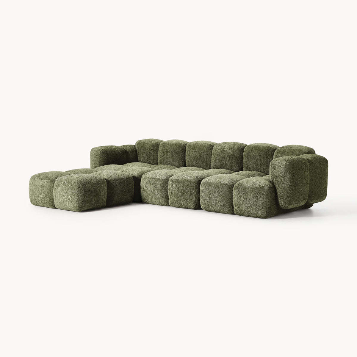 Dark Green Bouclé Sheepskin Fabric