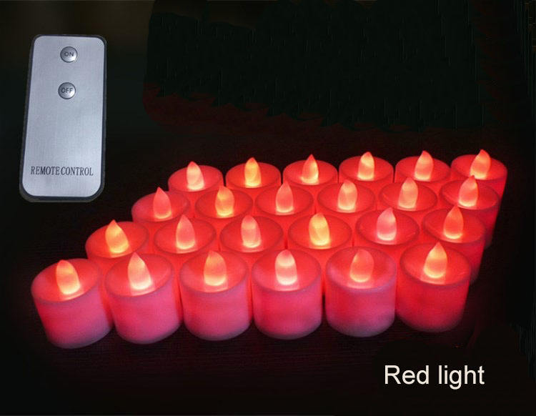 Bougie blanche avec lumière rouge