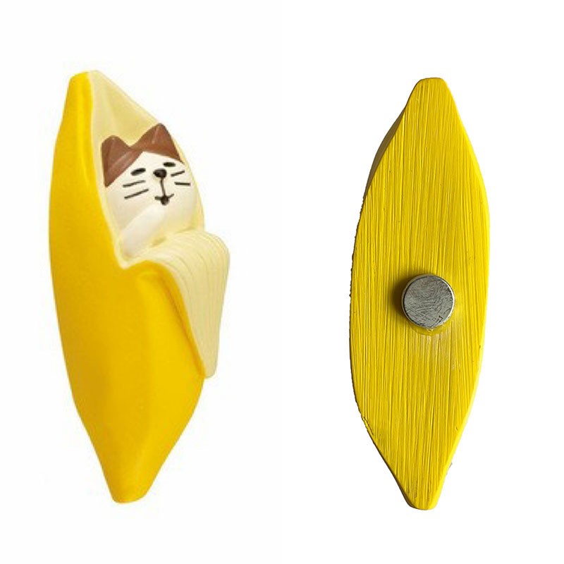 Autocollant de réfrigérateur chat banane