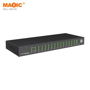16端口自动Kvm Vga交换机16进1出Usb 2.0 Kvm交换机视频切换器带电缆的USB集线器