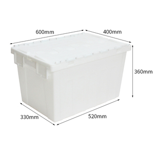 600*400*360 mét Heavy-Duty rắn nhựa Tote hộp lưu trữ có thể tái chế Stackable thùng với kèm theo nắp cho di chuyển container - Product Image 4