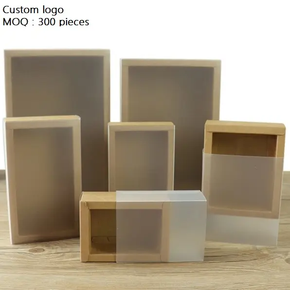 In stock scatola di carta con finestra scatola di carta per cassetti di imballaggio di dimensioni personalizzate con finestra trasparente