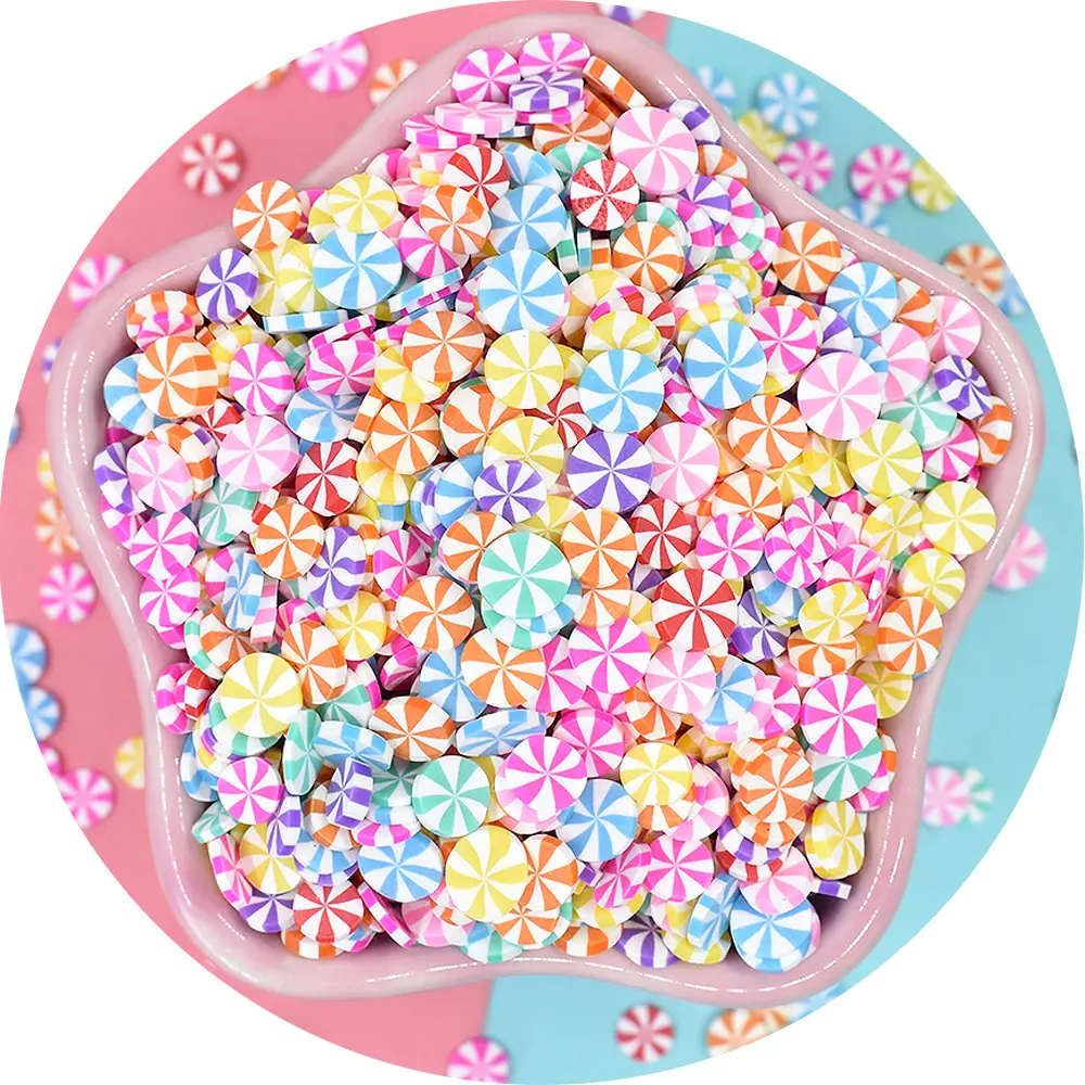 100 g/borsa torta di frutta animale mista fatta da te cartone animato decorazione per Nail Art argilla polimerica piccola fetta di adesivi punte