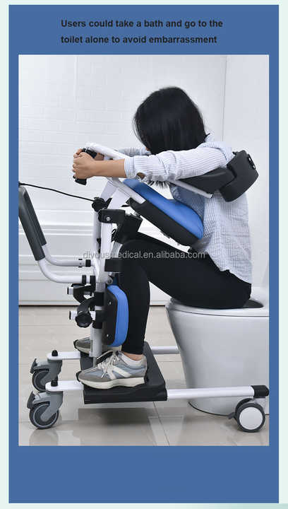 Health Care Supplies Hot Sale Hospital Eldery Height Adjustable Manual Detachable Electric Transfer Lift Toilet Chair