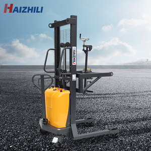 海兹里350kgs工厂堆垛机物料搬运设备液压半电动油桶堆垛机 - Product Image 3