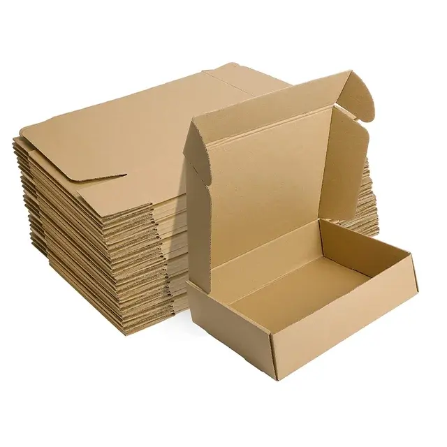 Venta al por mayor caja de cartón corrugado marrón para el embalaje de pequeñas empresas Envío de papel cajas de correo