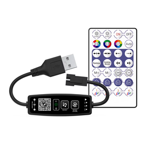 USB Music Blue Tooth WS2812B RGBIC Magic LED-Controller 28 Tasten Remote DC5V 3-poliger Dream Color Pixel-LED-Controller für COB-Streifen - Product Image 1