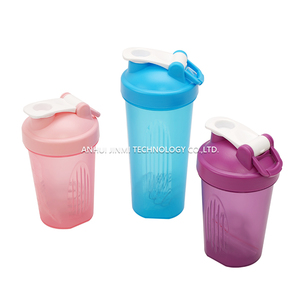400 מ ל bpa ללא פלסטיק ספורט אבקת חלבון ערבוב גביע מים עם קנה מידה <span class=keywords><strong>304</strong></span> כדור נירוסטה