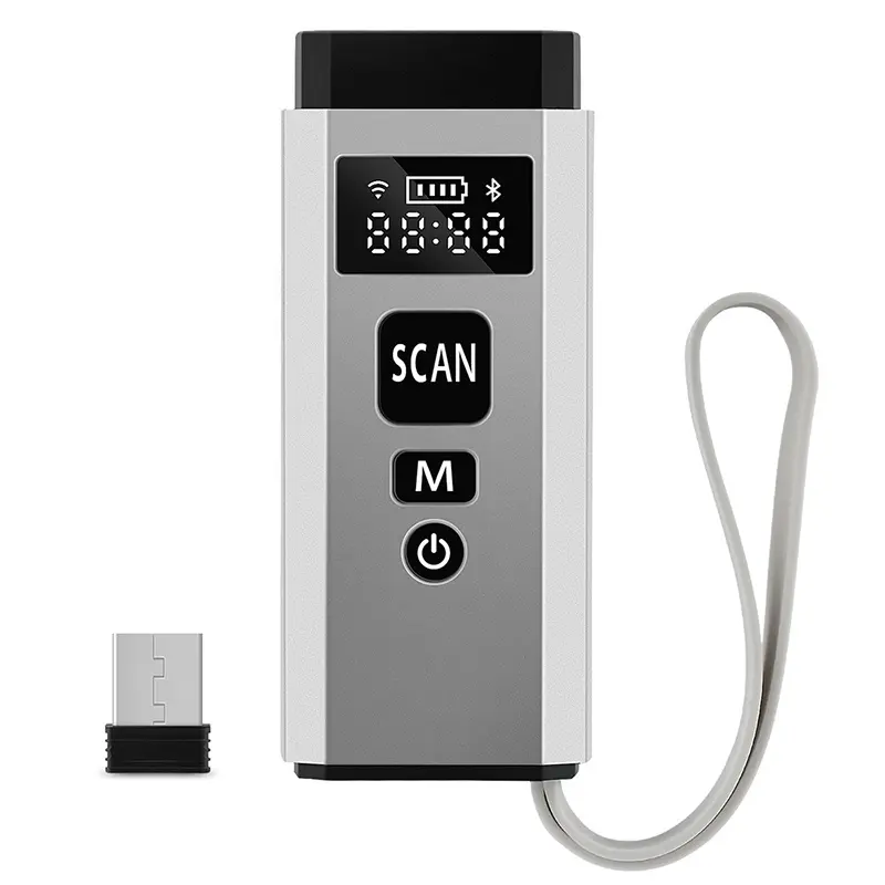 하이 퀄리티 USB 소형 휴대용 포켓 바코드 스캐너 디스플레이와 무선 2D 스캐너