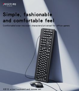 KB18 Yesido 104 Full-<strong>Size</strong> Wired <strong>Keyboard</strong> and Mouse Set Compact <strong>Layout</strong> with 1.5M Cable USB Connection - Product Image 2