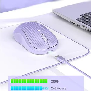 Logo personalizzato 2.4G BT Wireless RGB luce Mouse 1600DPI Mouse ottico 3D Mini stile ricaricabile accessori per Computer - Product Image 5
